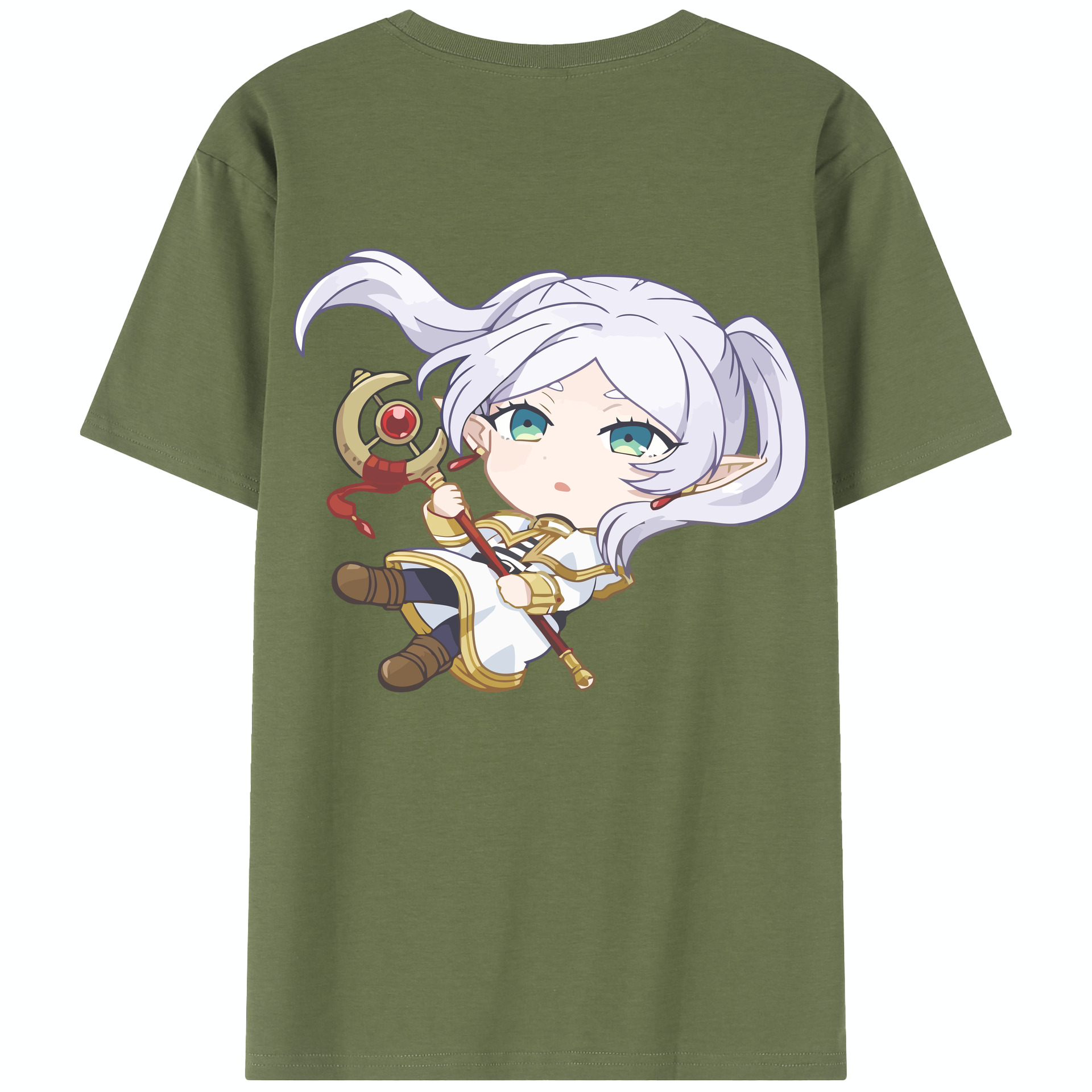 （画像用） 葬送のフリーレン Frieren 綿100％半袖Tシャツ（背面プリント）